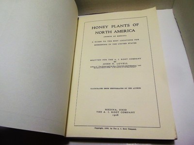 Honey Plants of North American John Lovell REPRINT Pollen Flower Bees Beekeeping