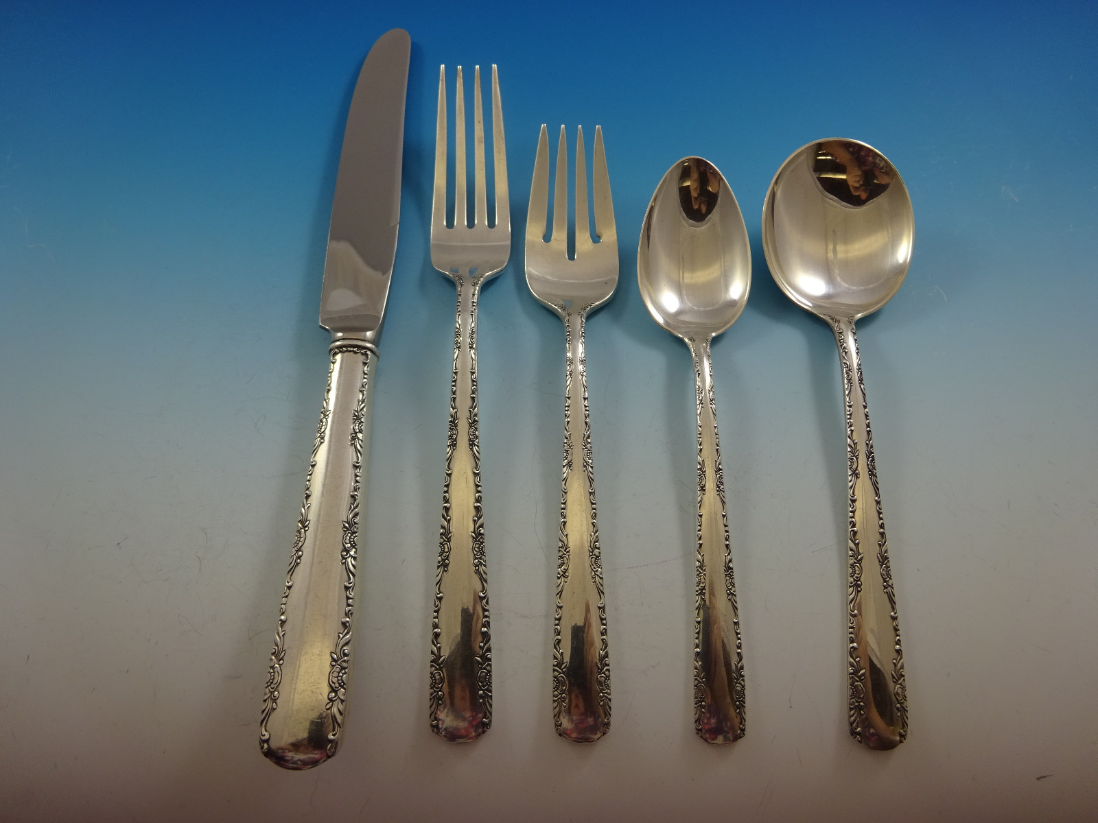 Camellia by Gorham Sterling Silver Flatware Service For 12 Set 76