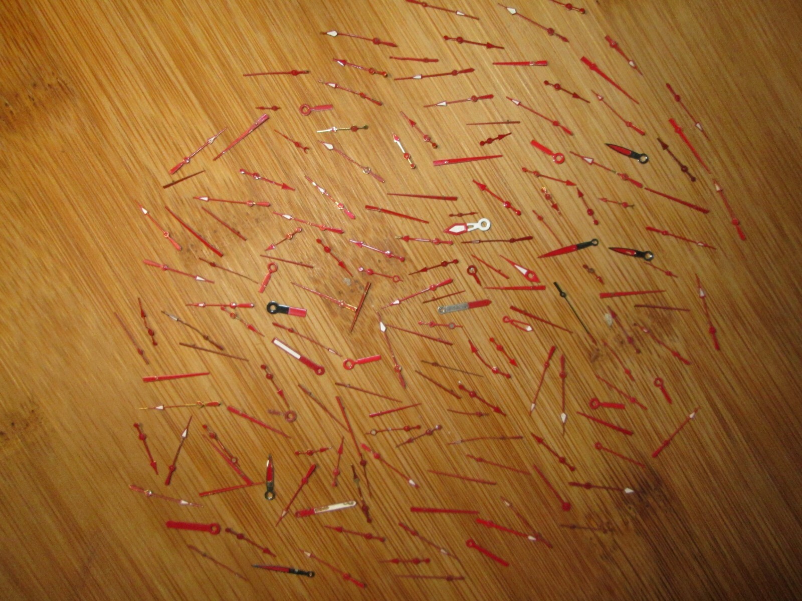 POCKET WATCH & WRISTWATCH PARTS LOT (RED) MINUTE HOUR & SECOND HANDS #15