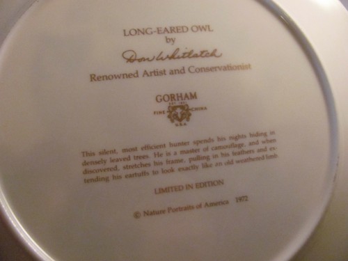 Lot 6 Gorham Bird Plates Don Whitlatch Limited Edition Nature Portraiture 1970s