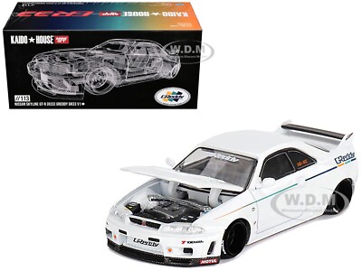 NISSAN SKYLINE GT-R R33 ''GREDDY'' WHITE KAIDO HOUSE 1/64 DIECAST BY TSM KHMG113