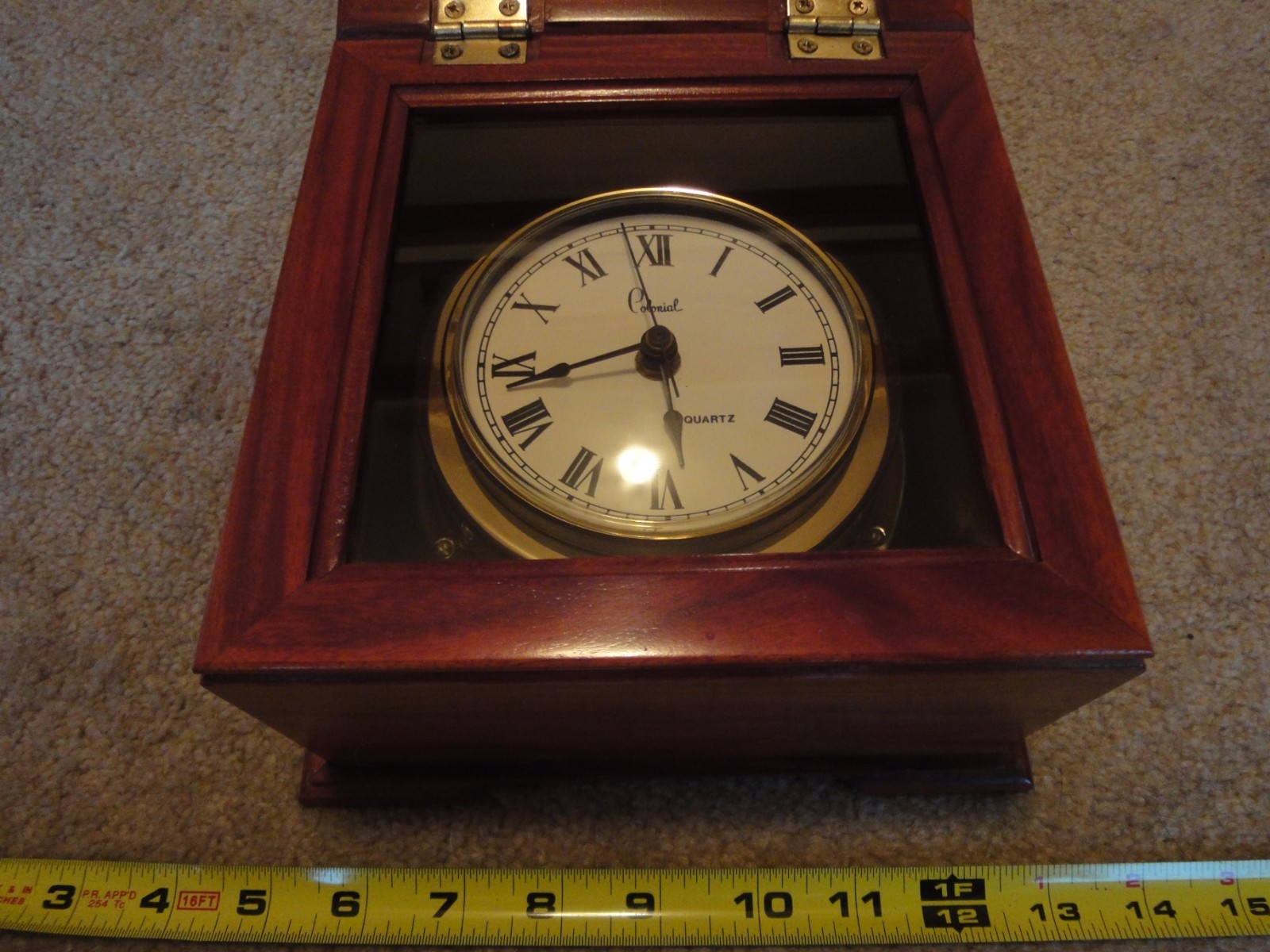 Vintage colonial, molyneux nautical desk clock. Maritime ship instrument. Nice!
