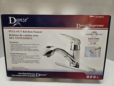 Danze Supreme Pull Out Kitchen Faucet 2.2 GPM 63-4484-4 New Open Box
