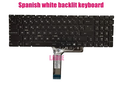 Spansih White Backlit Keyboard for MSI GP62 6QE/GP62 6QF(MS-16J5)Leopard Pro