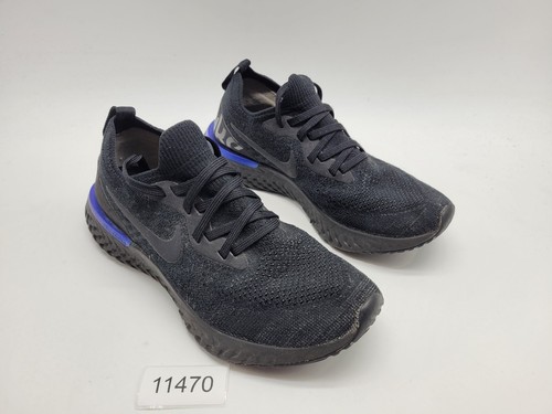 nike epic react flyknit black and blue