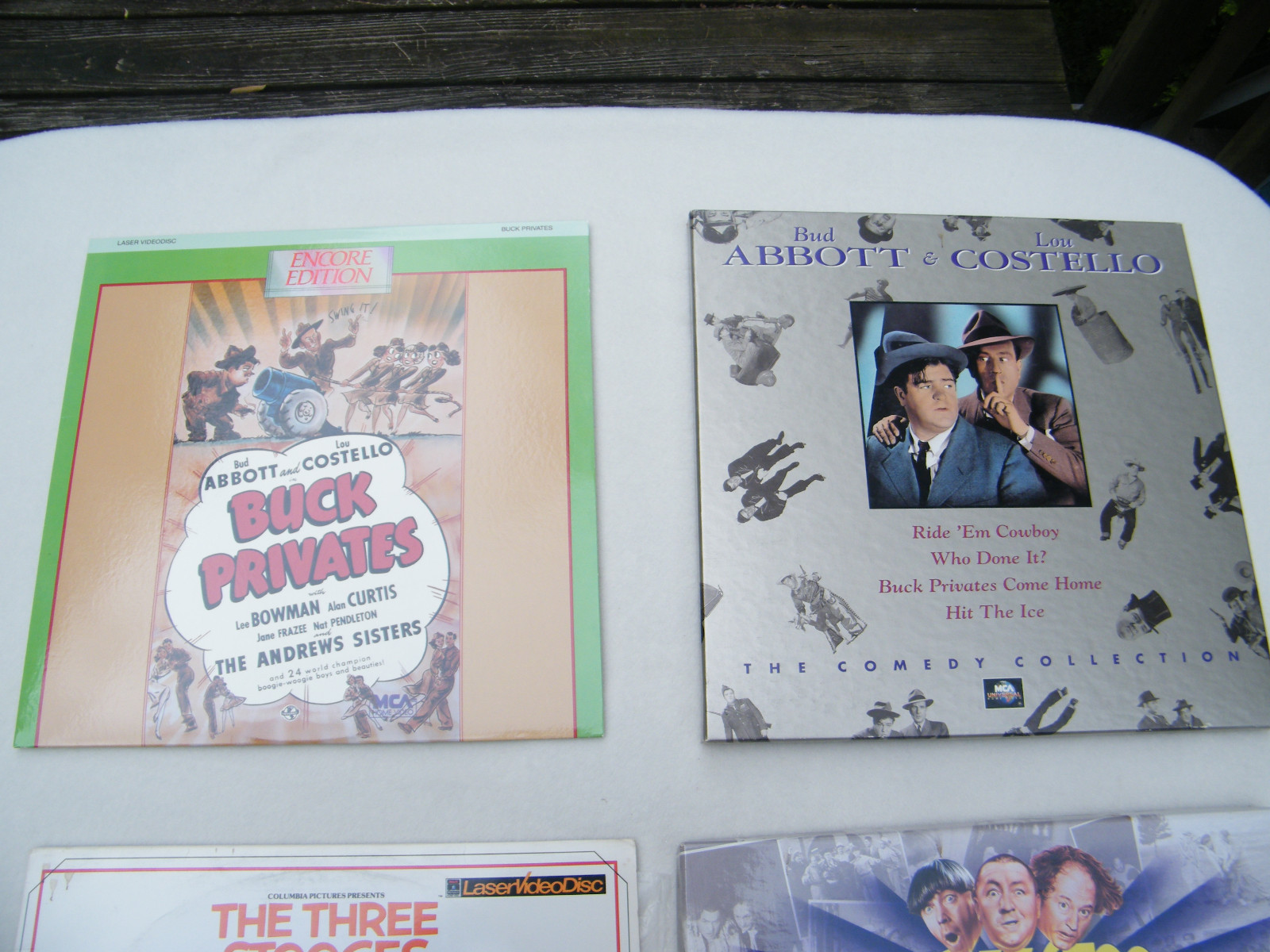Lot of 4 Comedy Laserdiscs (Three Stooges, Abbott & Costello) includes 2 Boxsets