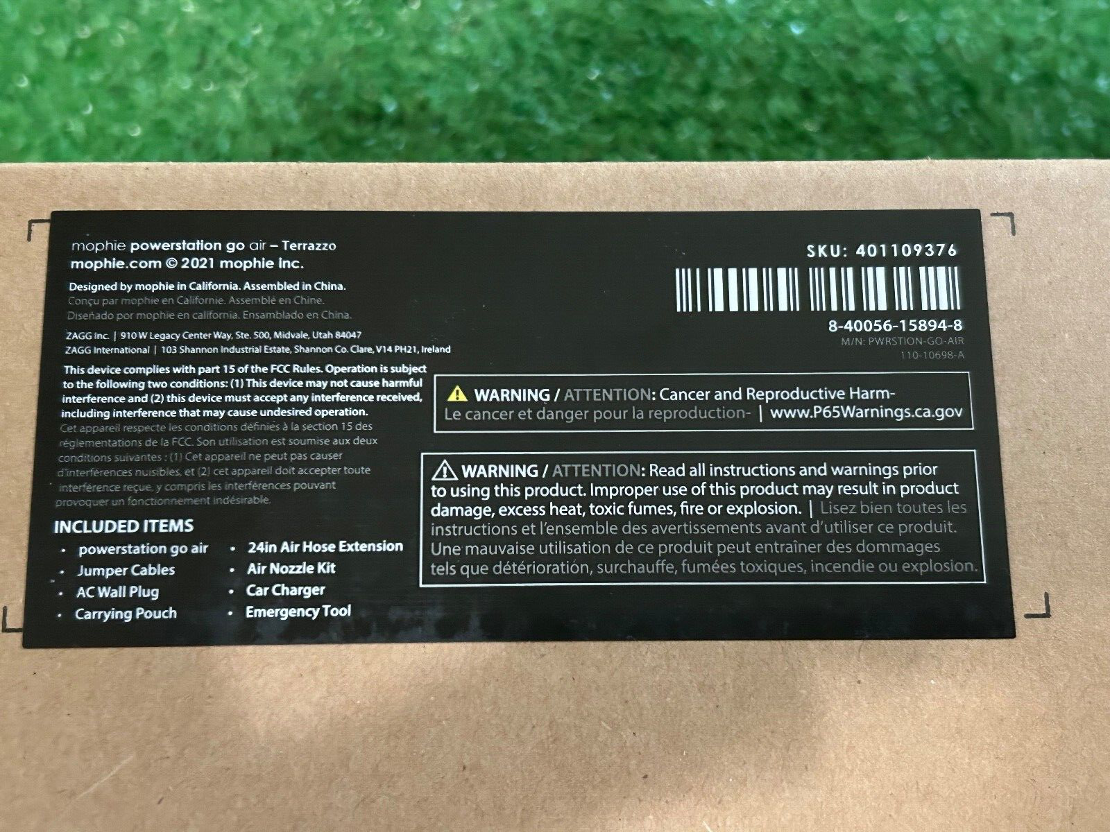 New Mophie Powerstation Go Air Compressor Jumper Cables AC Plug Charger USB Car