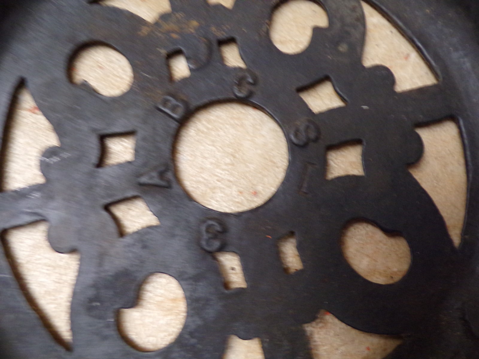 Old Pair Fancy Wood Burning Stove Trivet Shelf Plates 7