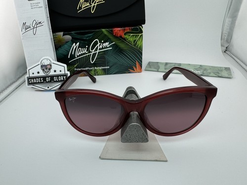 Pre-owned Maui Jim Glory Glory Mj 833-13d Milky Raspberry Maui Rose Polarized Sunglasses In Pink
