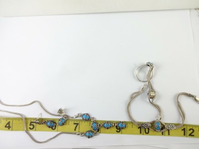 Vintage Sterling Silver Designer CG Earring Necklace 16.5