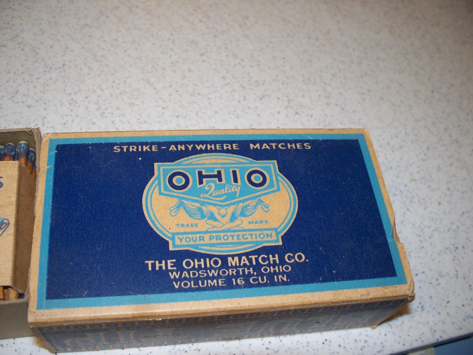 Vintage Ohio Blue Tip Matches NOS full box advertising
