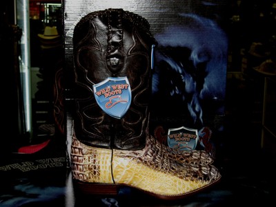 Pre-owned Wild West Boots Wild West Natural Caiman Crocodile Hornback Western Boot J-toe (d) 2990549 In Beige