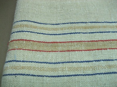 VINTAGE Grain sack fabric material Linen Hemp stripe upholstery 106X