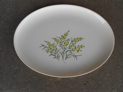 USA Pottery Oval SERVING PLATTER  White with Yellow Flowers