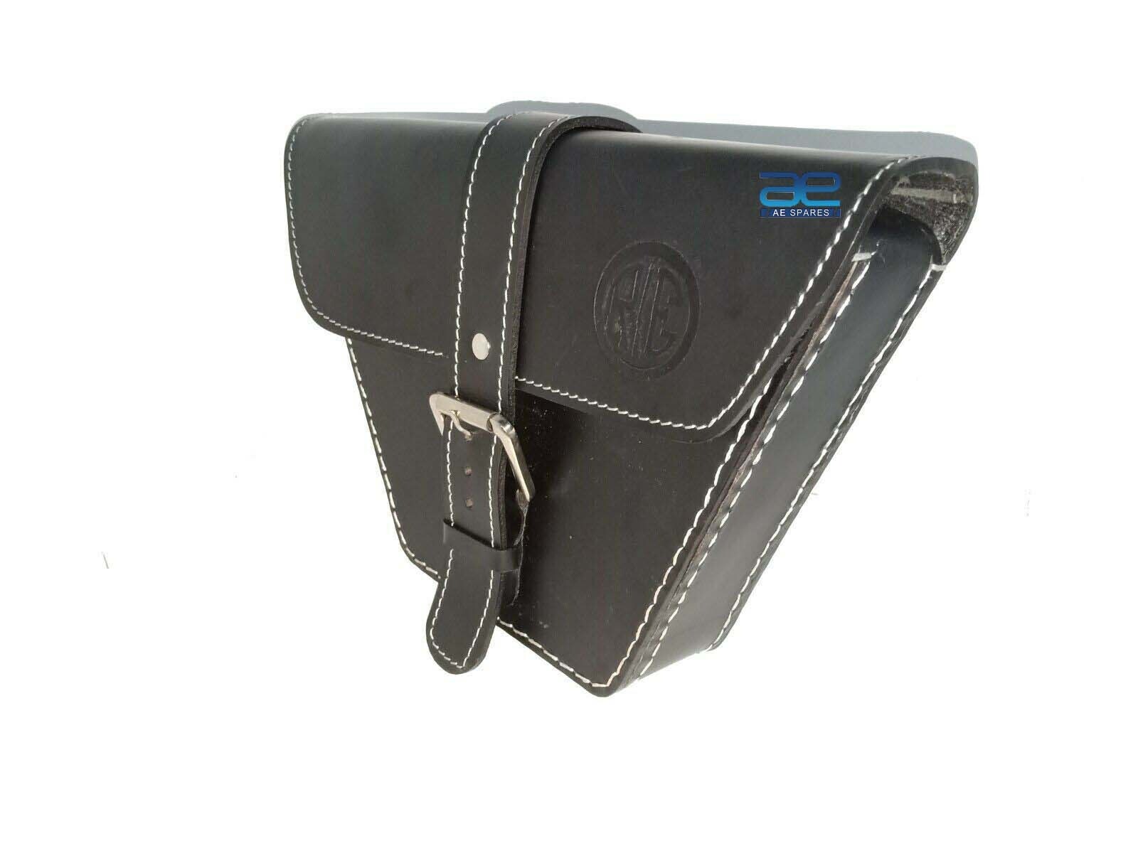 Genuine Leather Side Panel Bag Black Fits Royal Enfield Interceptor 650 cc  