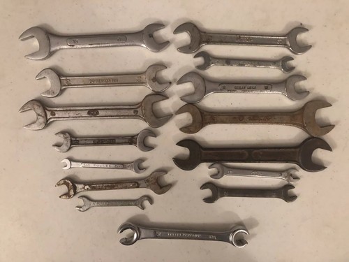 14 Open End 1 Flare Nut Metric Wrenches Foreign Made Lot Used