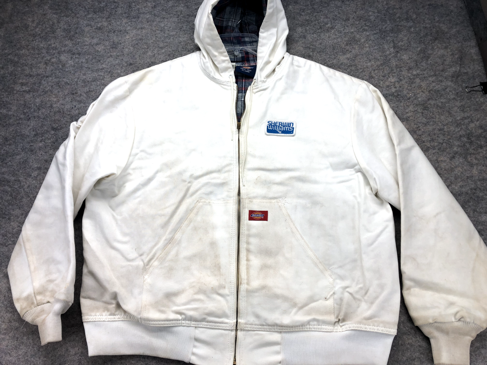 Dickies Coat Size XL Extra Large White Sherwin Williams Full Zip Hoodie Duck