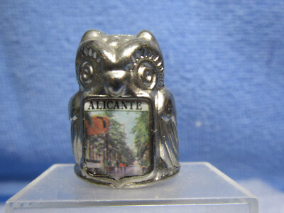 Dé à coudre de collection en métal Chouette '' Alicante''/ thimble/ fingerhut