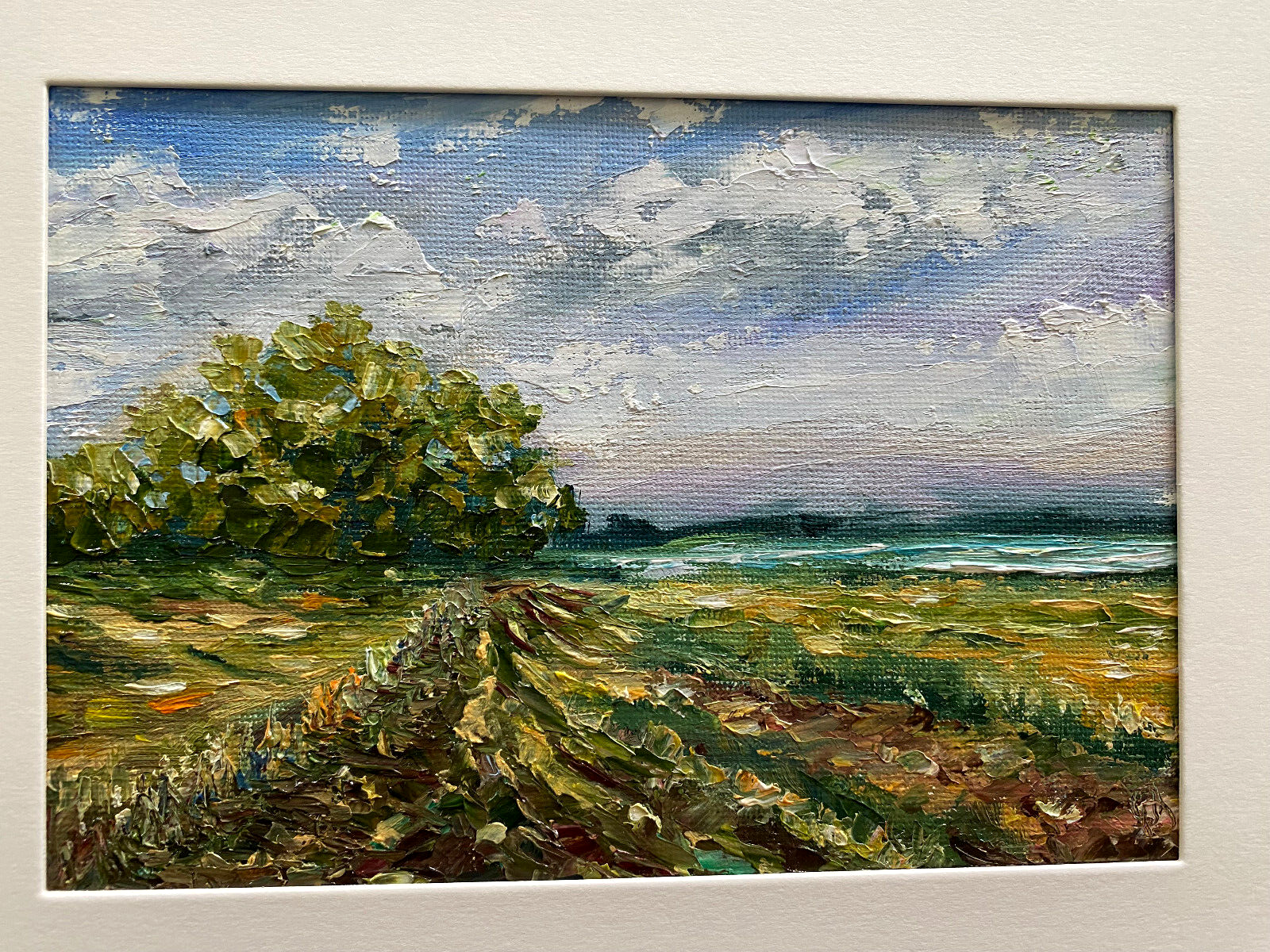 ORIGINAL OIL Painting " LANDSCAPE"  impasto FRAMED by Olga Diduh.