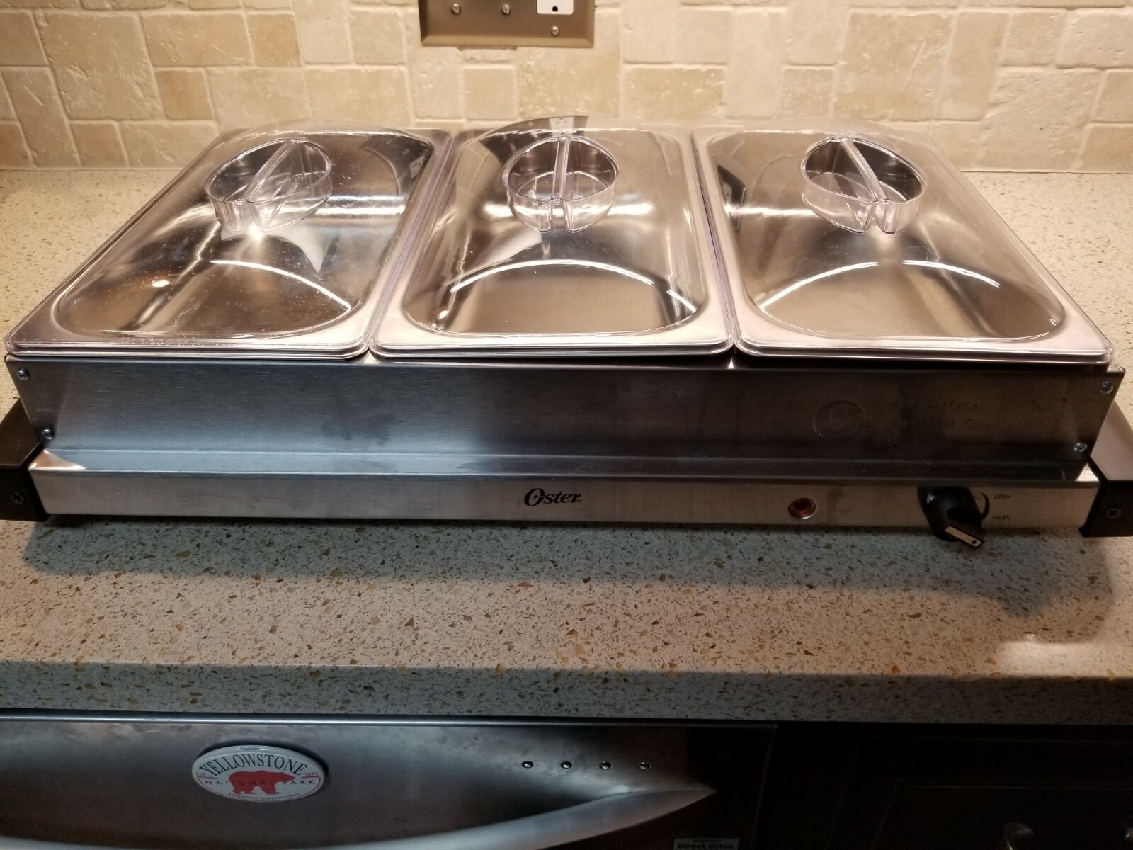 Oster Triple Station 2.5 Qt Stainless Steel Buffet Server