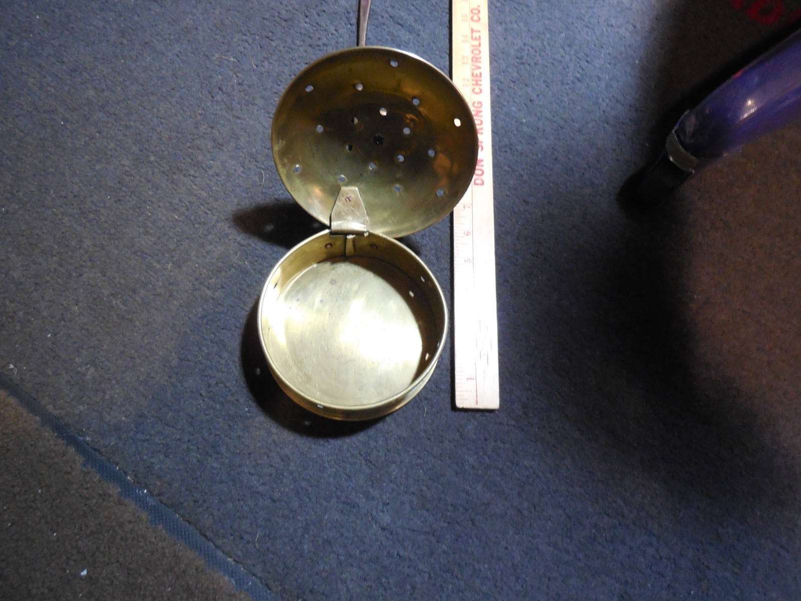 Vintage  antique Brass Fireside Popcorn Popper --Great item nice rare