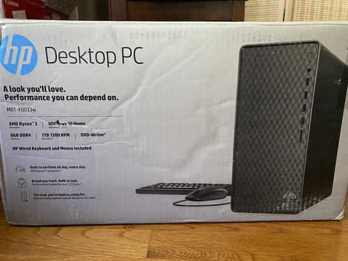 NEW | HP DESKTOP PC (M01-F0033w) RYZEN 3, 8GB RAM, 1 TB HDD