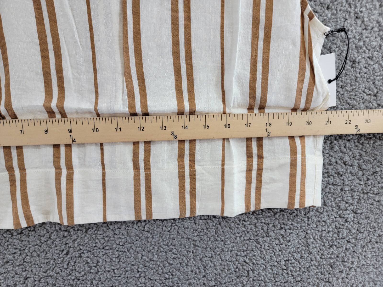 Bella Dahl Boxy Button Back Top Women's L Redwood Stripe Linen Blend Crew Neck - Picture 6 of 15