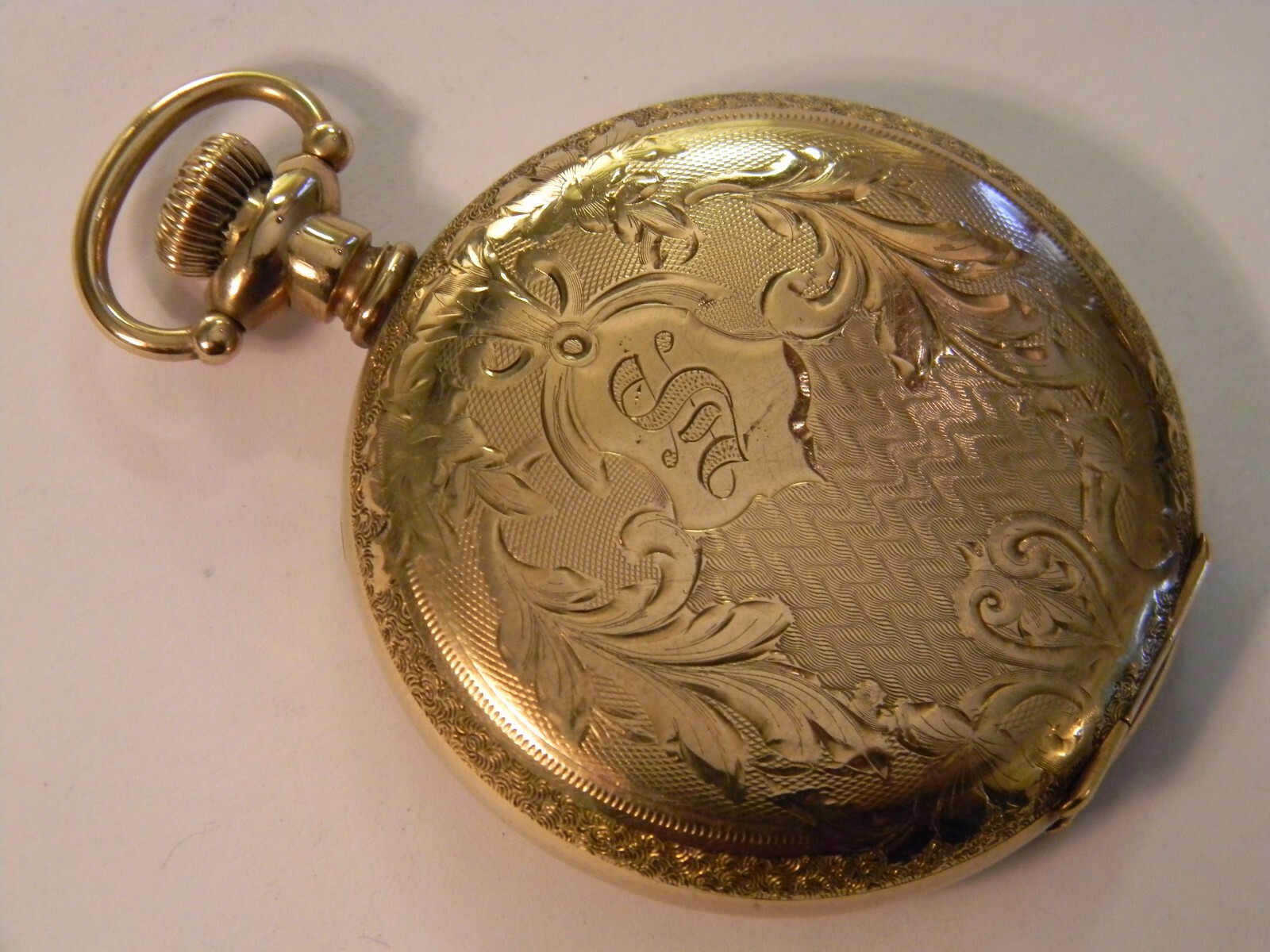 VINTAGE 1905 ELGIN 16S 25YR GF HUNTER POCKET WATCH - EX. FINE ORNATE DIAL - RUNS