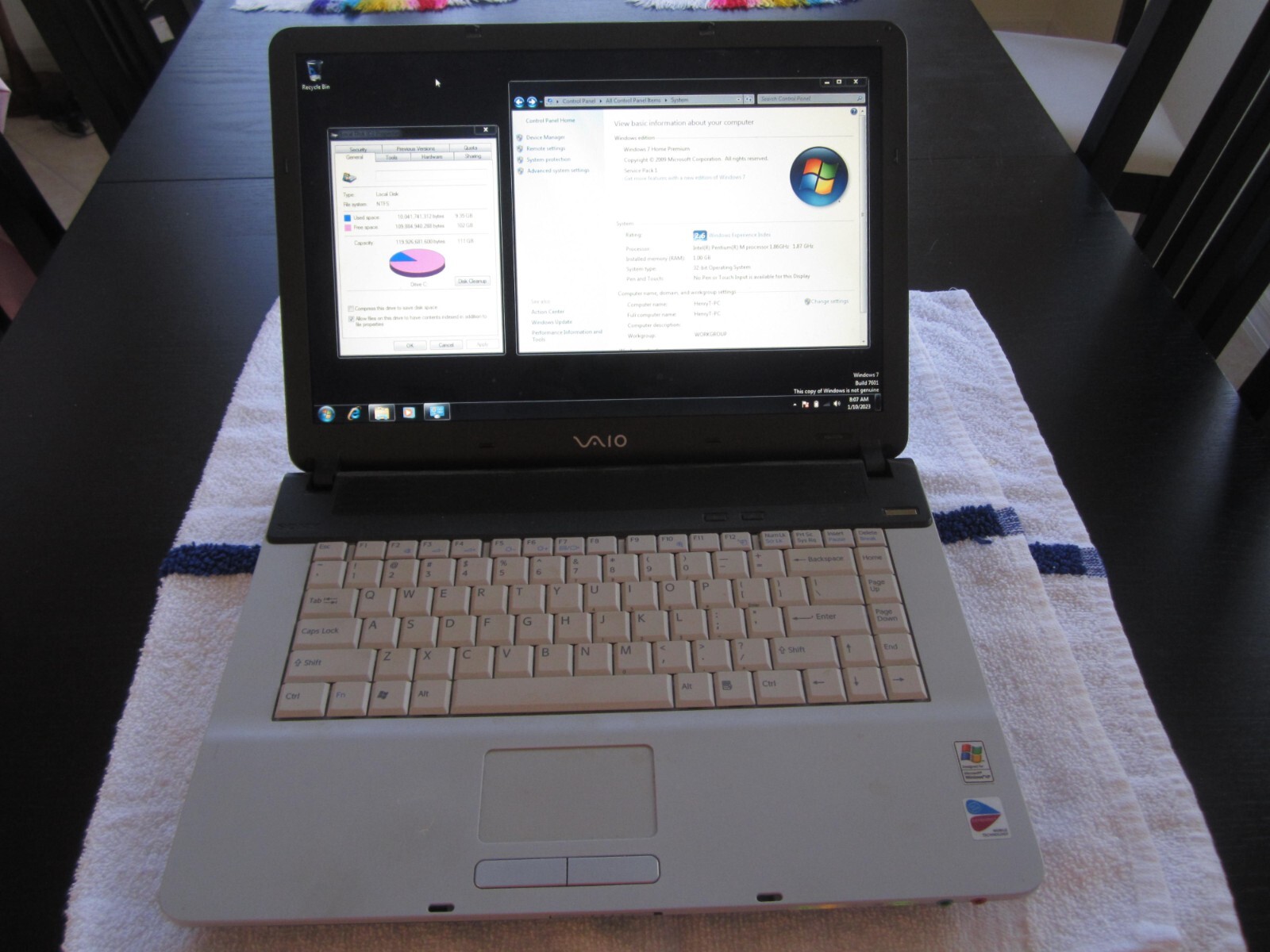 SONY VAIO PCG-7D2L Laptop 1.8GHz 1GBRAM 120GBHD SCREEN SONY VAIO PCG-7D2L Laptop 1.8GHz 1GBRAM 120GBHD SCREEN