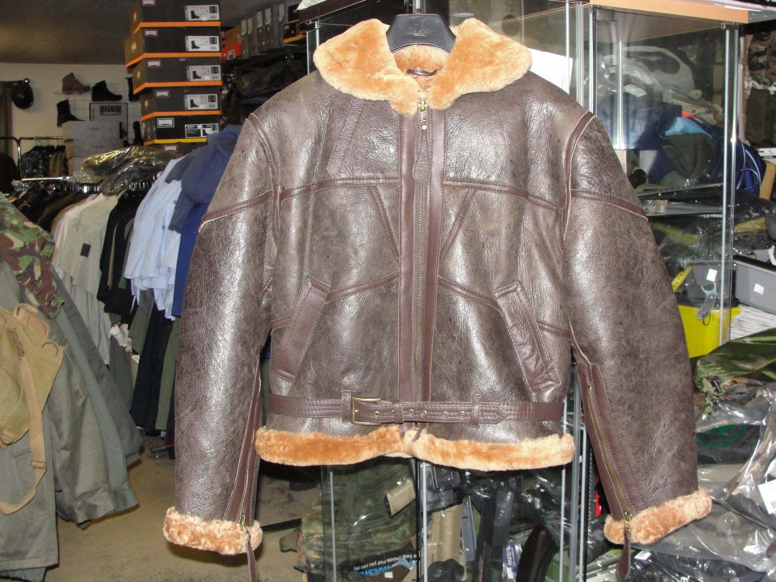 Pre-owned Pilote Raf Leather Jacket  Royal Air Force Bomber Jacket Bomber Ww2 Aviator In Brown