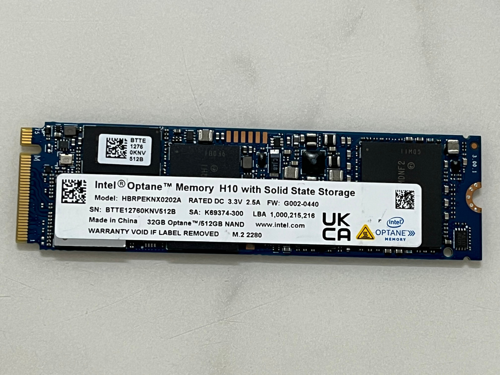 Intel Optane™ HBRPEKNX0202A 512GB SSD M.2 2280 NVMe Memory Intel Optane™ HBRPEKNX0202A 512GB SSD M.2 2280 NVMe Memory