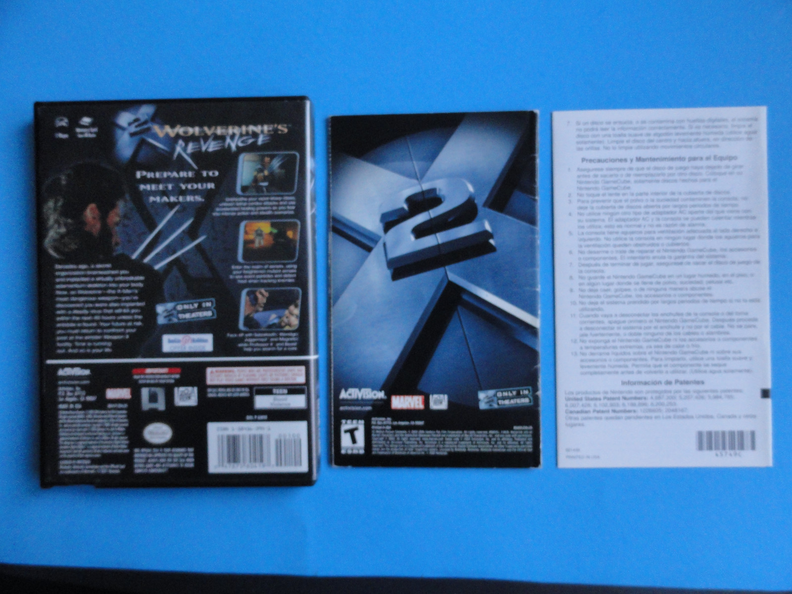 NO GAME- NINTENDO GAMECUBE WOLVERINE'S REVENGE -CASE & MANUAL ONLY-NO DISC