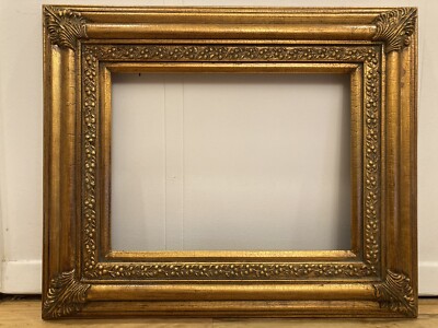 Vintage Black and Gold Hand Finish Galery Oval Picture Frame 16x20 Moulding 2 12 Wide Brand New