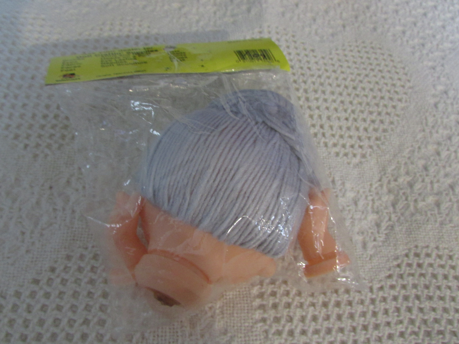 Vtg Doll Craftin 5 inch MITZY Granny Grandma Yarn Doll Head/Hands Grey Hair NIP