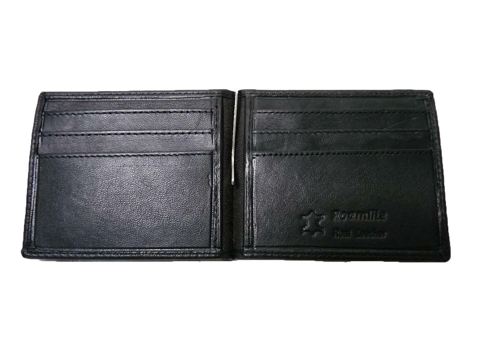 Mens Designer Leather RFID Blocking Wallet Money Clip 6 Credit Card Holder Slots | eBay