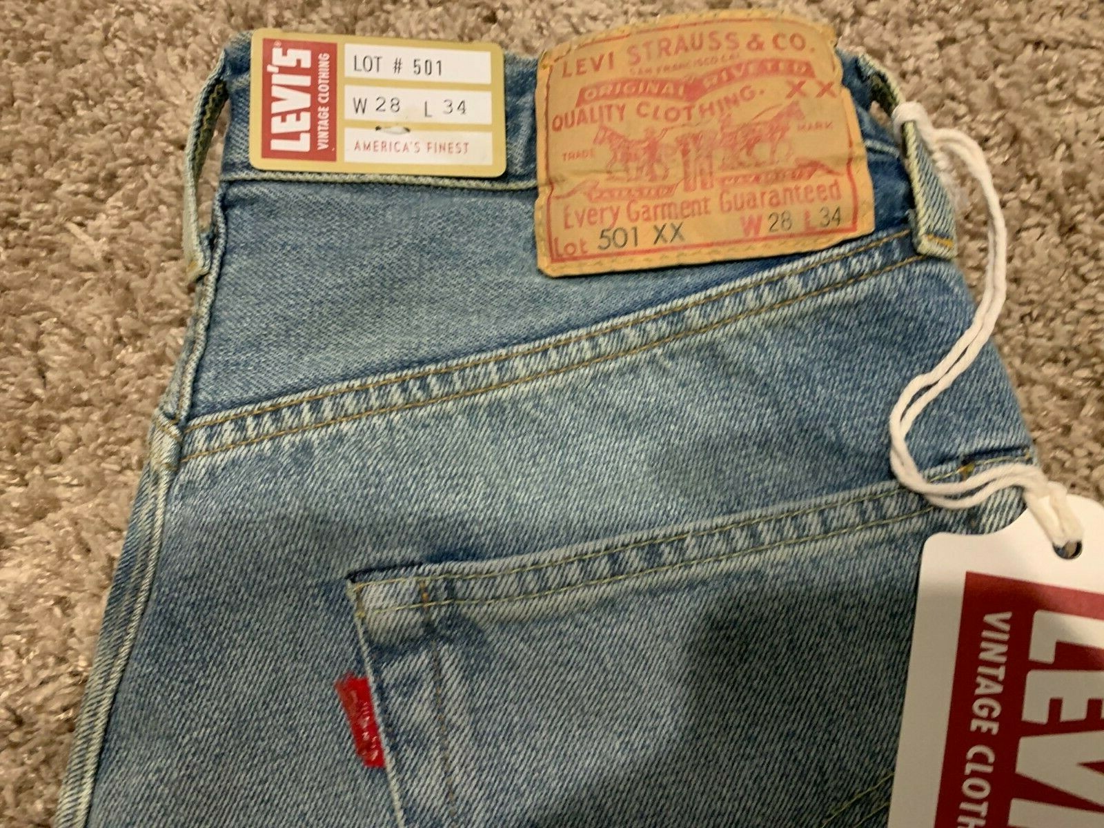 Pre-owned Levi's Lvc 1955 501 Xx Selvedge Jeans Men's 28x34 Rt$345 0065 In Blue