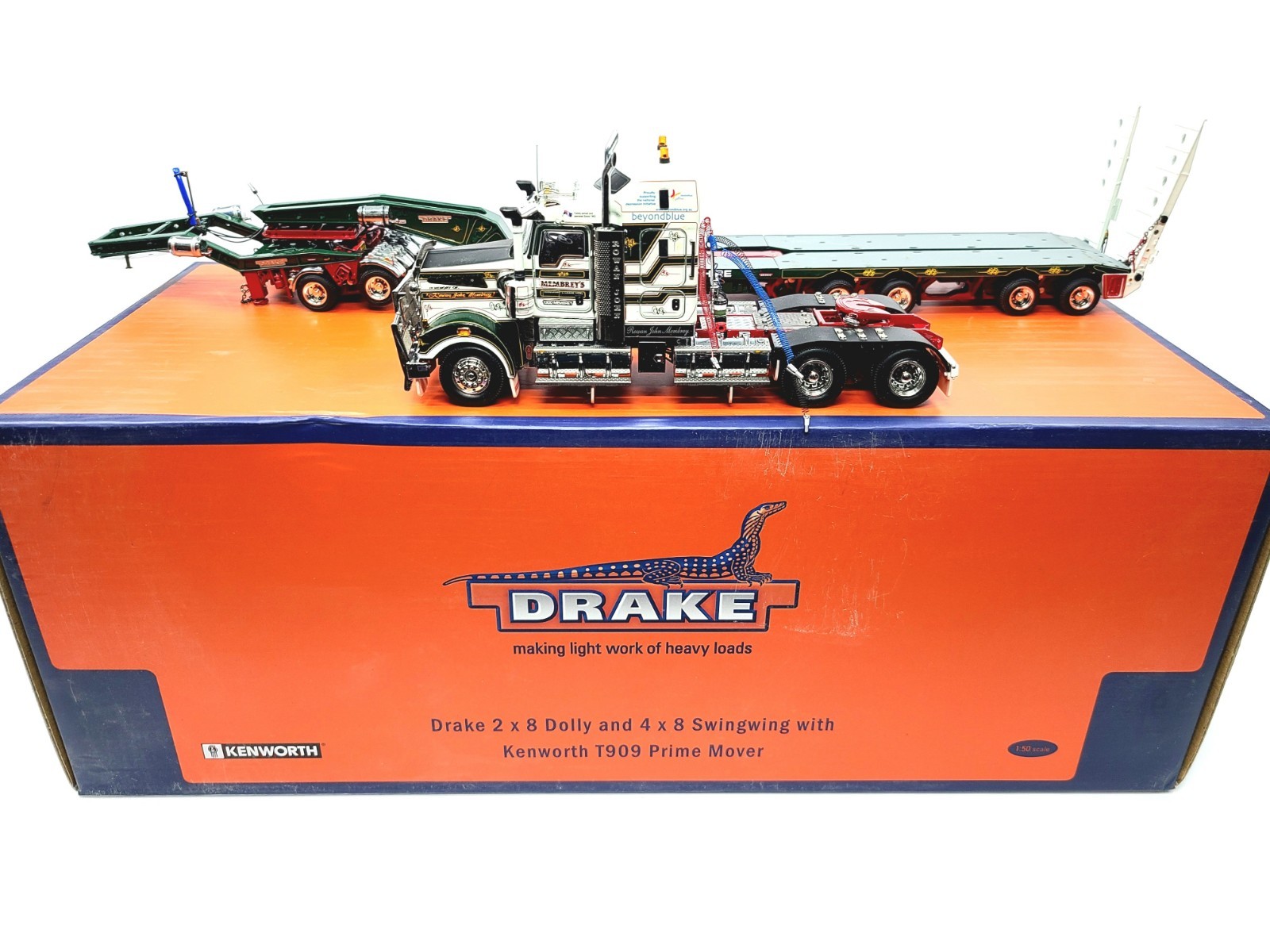 DQV Kenworth T909 Prime Mover Truck - Metallic Blue - Drake 1:50