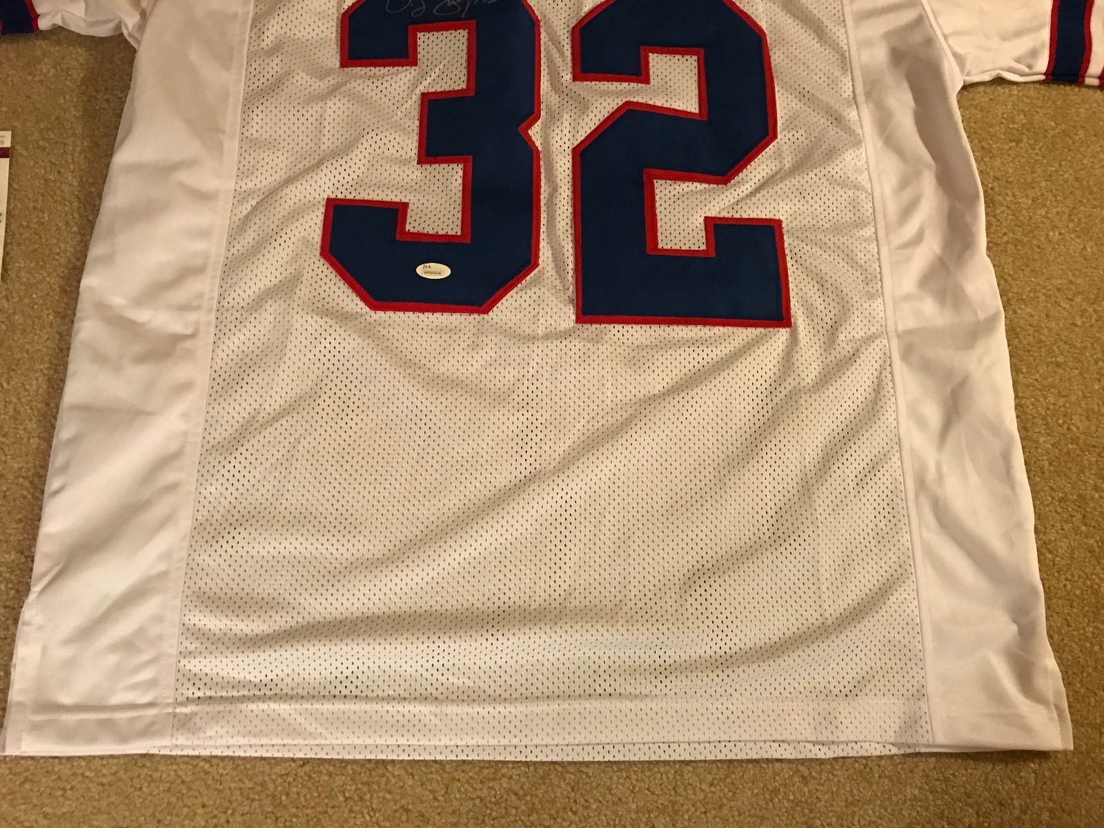 O.J. Simpson Hand Signed Autographed #32 Buffalo Bills Jersey w/ JSA COA