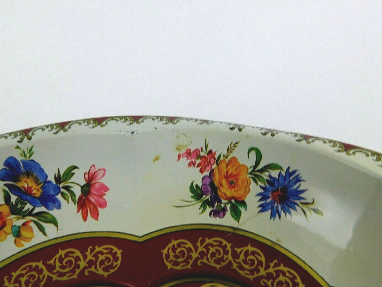 Vintage Daher Decorated Ware 1971 Metal Tin Tray Orchid Floral Made in England