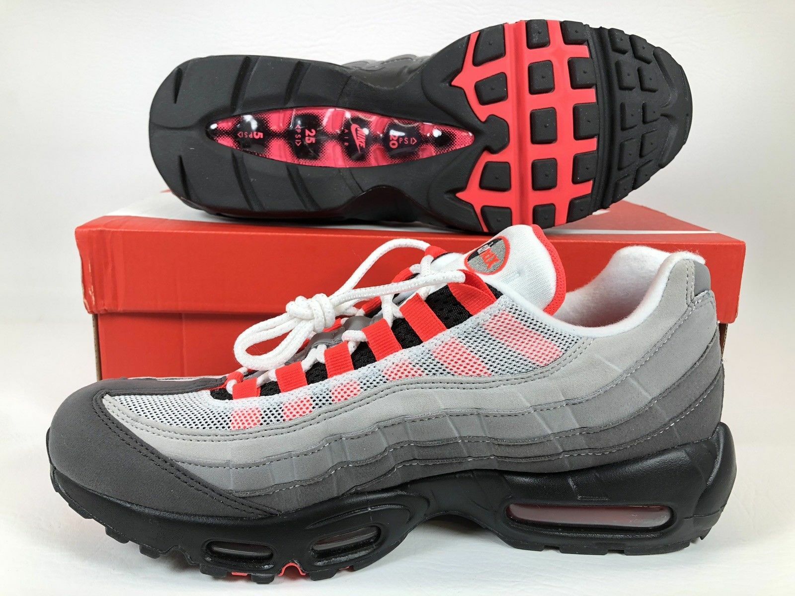 Nike Air Max 95 OG Solar Red Granite Men's Running Shoes AT2865-100 SZ 5 \