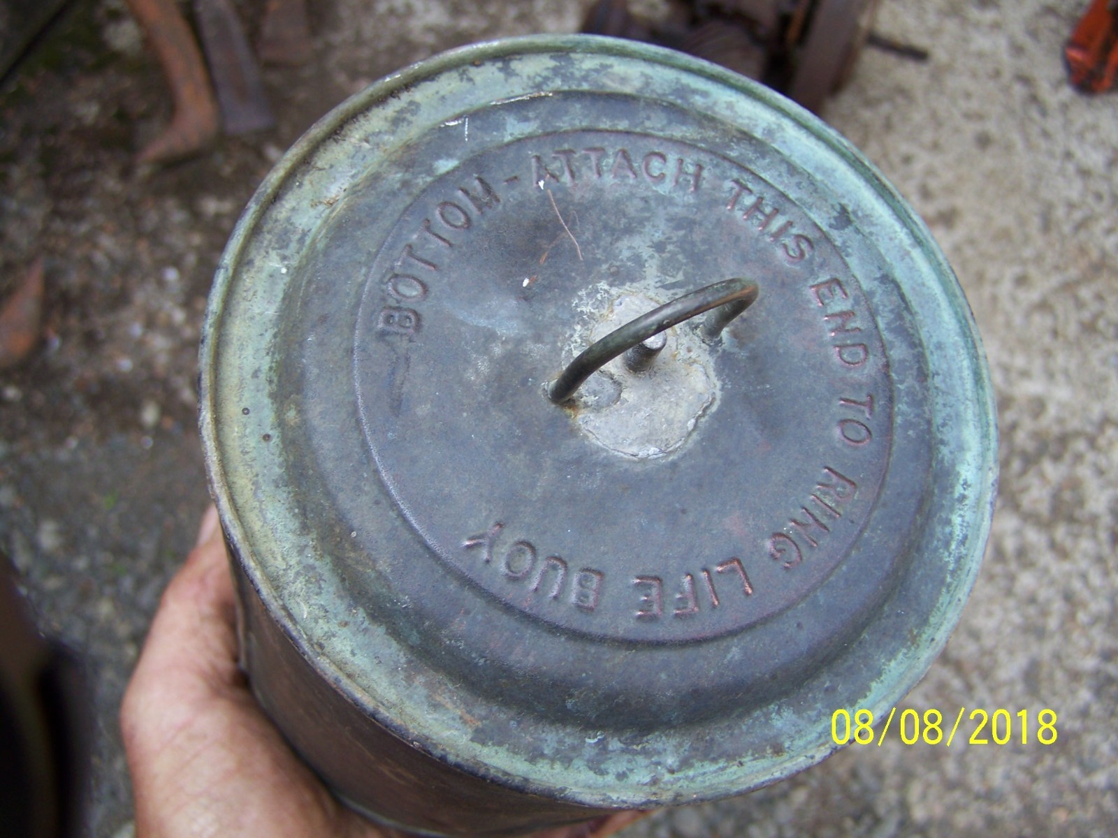 WW11 Era Copper U.S.C.G. Ship LIFE-LITE Self Igniting Water Rescue Light