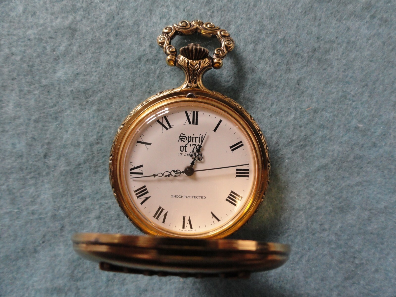 Vintage Swiss Made 17 Jewels Spirit of 76 Mechanical Wind Up Pocket Watch