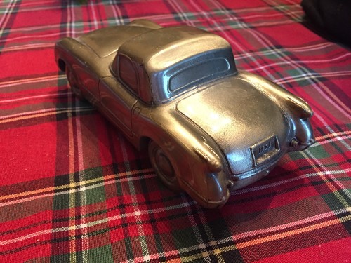 Vintage 1974 Banthrico Inc. Chicago 1953 Chevy Corvette Metal Coin Bank 7”x3”