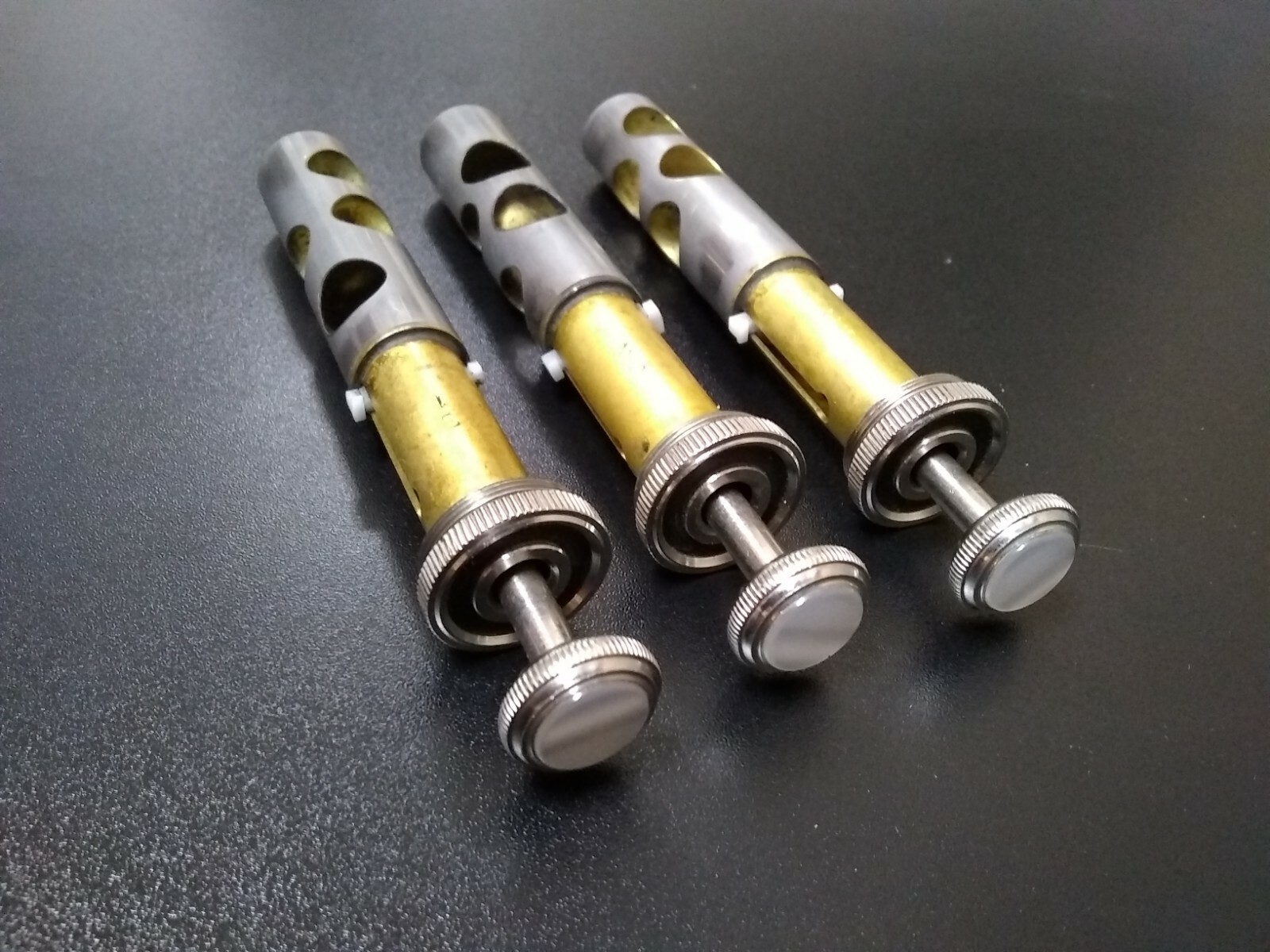 BACH TR300H2 TRUMPET PARTS: ALL 3 VALVE PISTONS COMPLETE VERY GOOD CONDITION