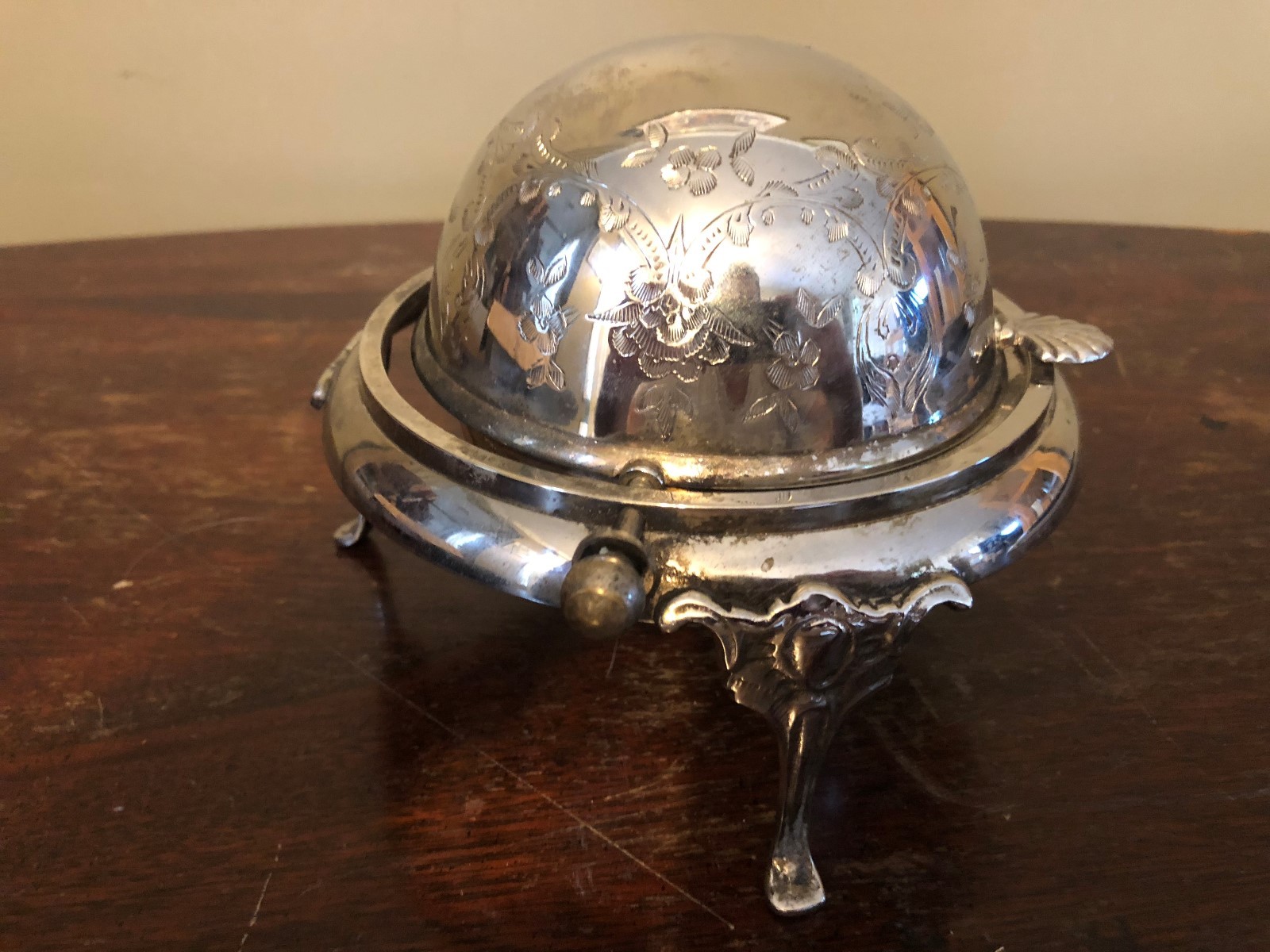 Gorgeous Antique Lidded Silver Plated Butter Dish