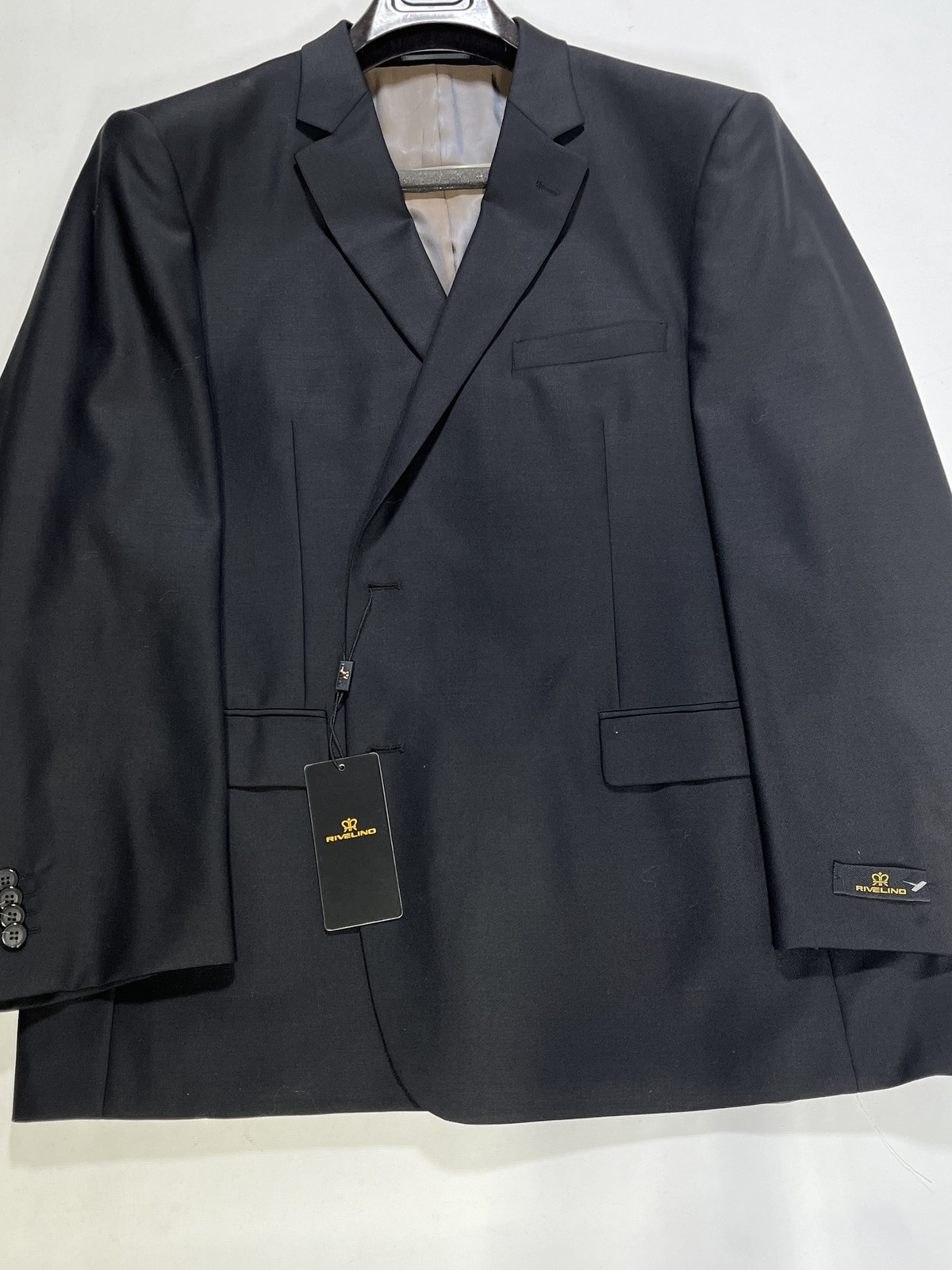 Mens Rivelino Black Two Button Wool Sport Coat 48R NEW