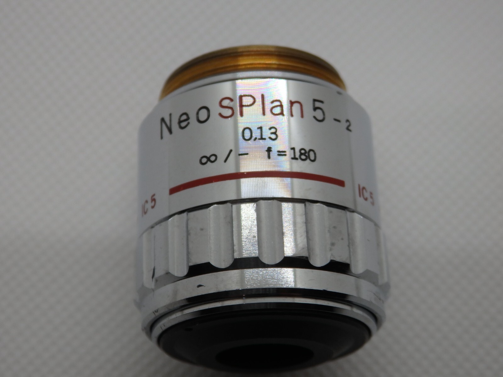 OLYMPUS NEOSPLAN 5x 0.13 F=180 MICROSCOPE OBJECTIVE LENS 5X OLYMPUS NEOSPLAN 5x 0.13 F=180 MICROSCOPE OBJECTIVE LENS 5X