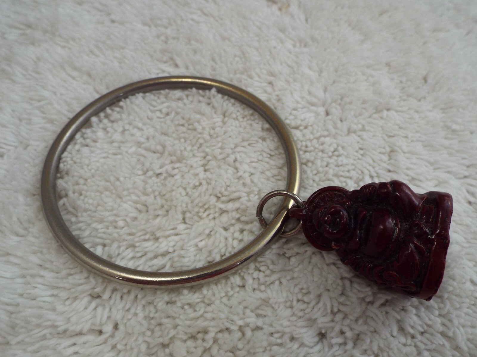 Silvertone Red Buddha Charm Bangle Bracelet (C53) | eBay