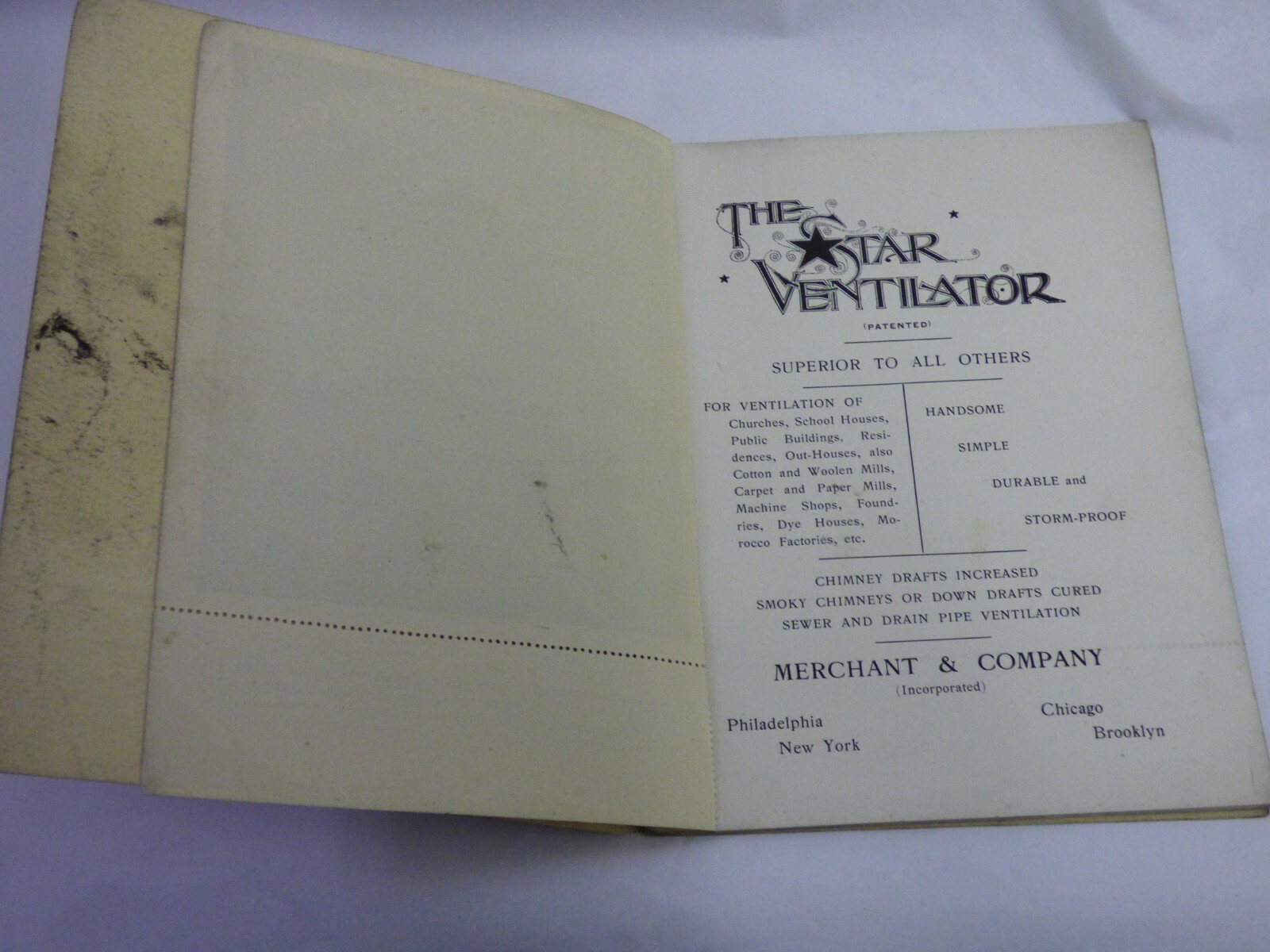 1898 Star Ventilator catalog brochure - metal archit. products Merchant & Co