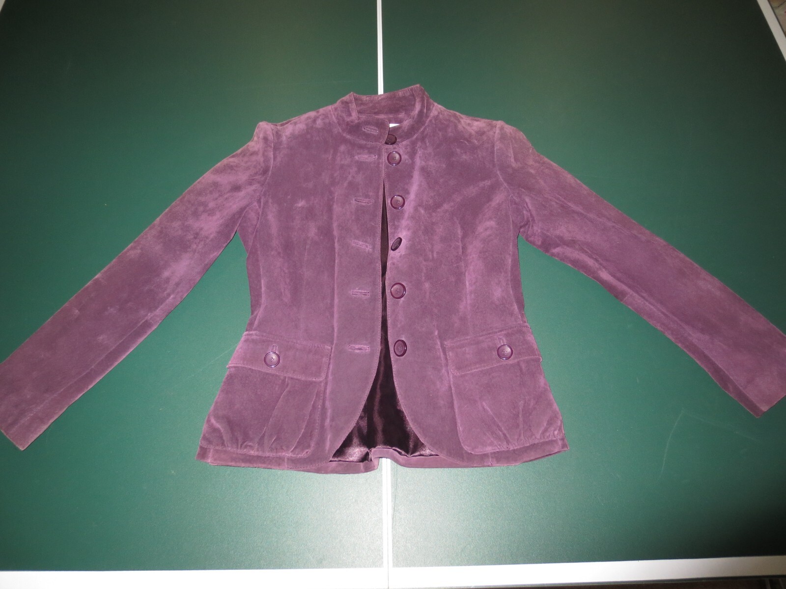 Bagatelle Dark Purple Leather Mid-Length Jacket Women's Size